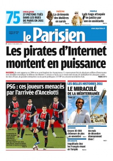 
             
         Le Parisien et cahier de paris edition du 27 decembre 2011